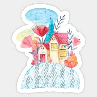 Little Daisy House Sticker